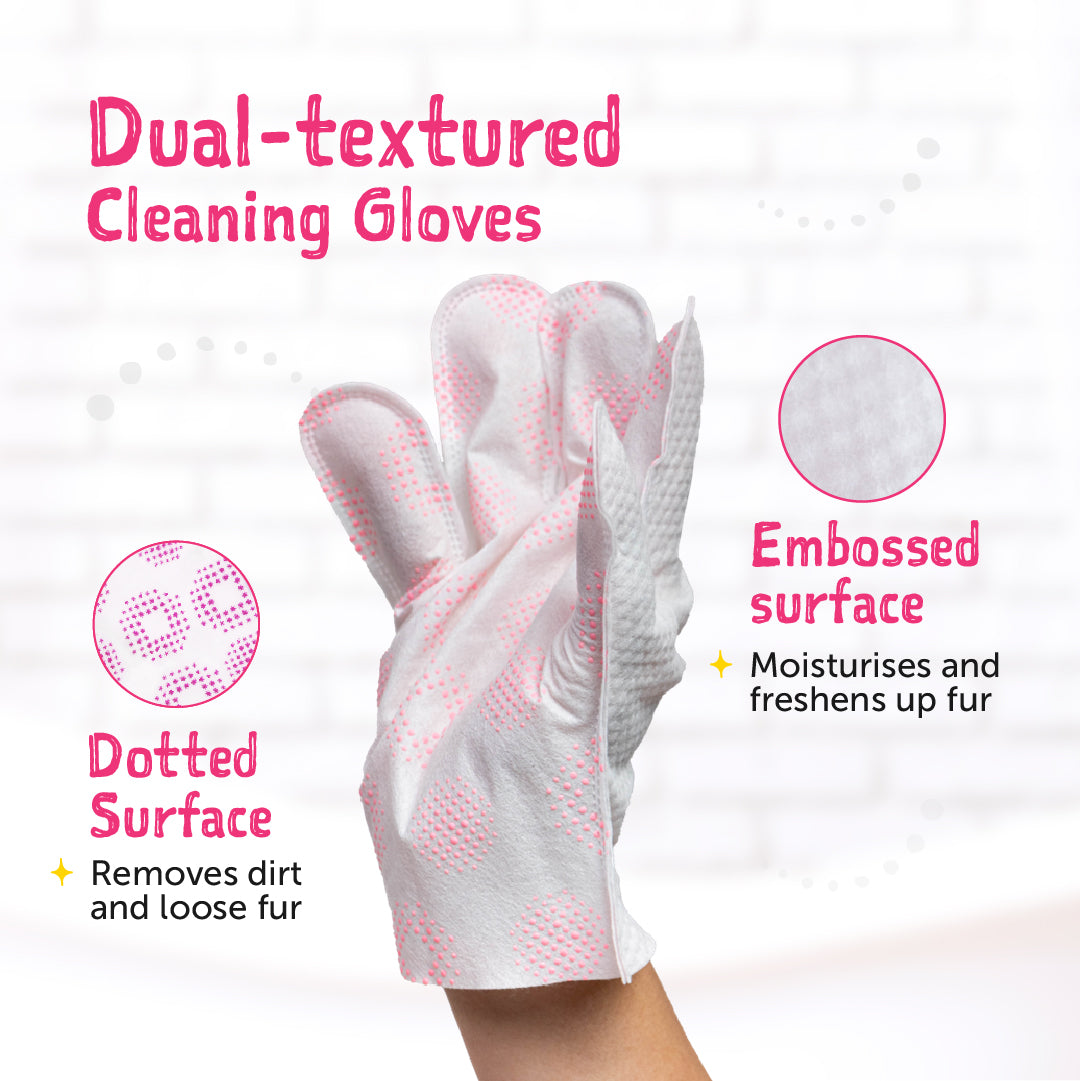 Clean-A-Cat Stress-Free Pet Grooming Gloves (Cica)