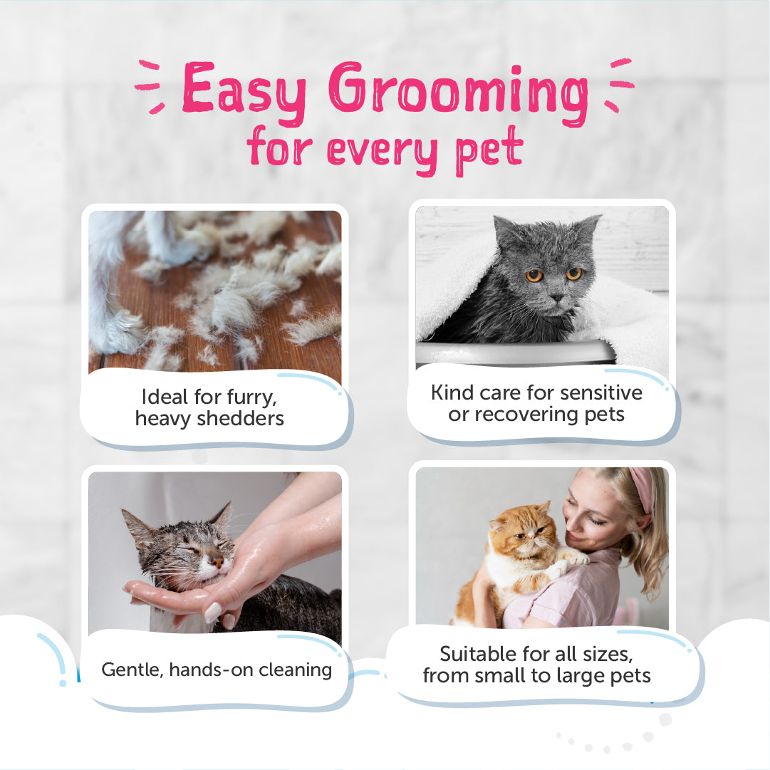 Clean-A-Cat Stress-Free Pet Grooming Gloves (Cica)