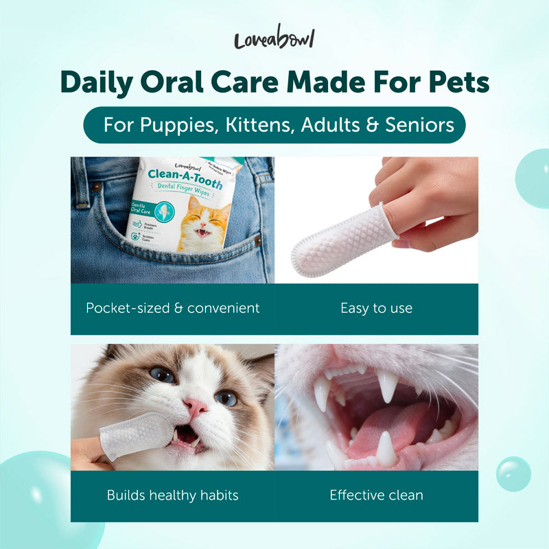 Clean-A-Tooth Cat Dental Cleaning Wipes (50 pcs)