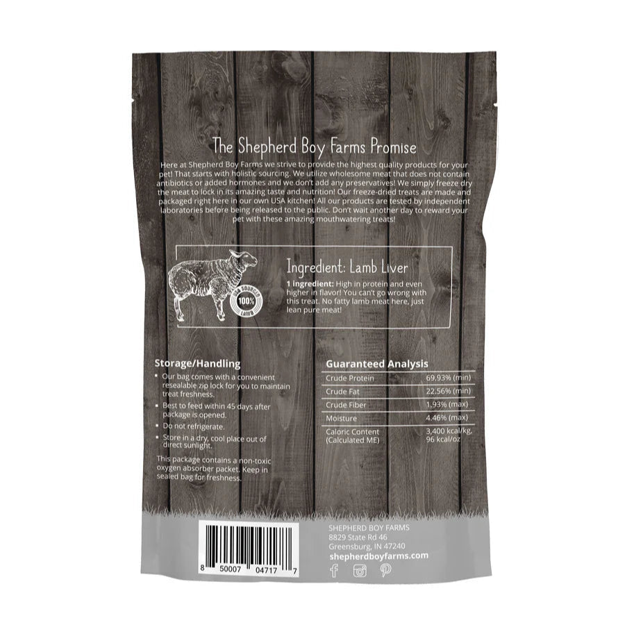 Freeze Dried Lamb Liver Dog & Cat Treats (3oz)