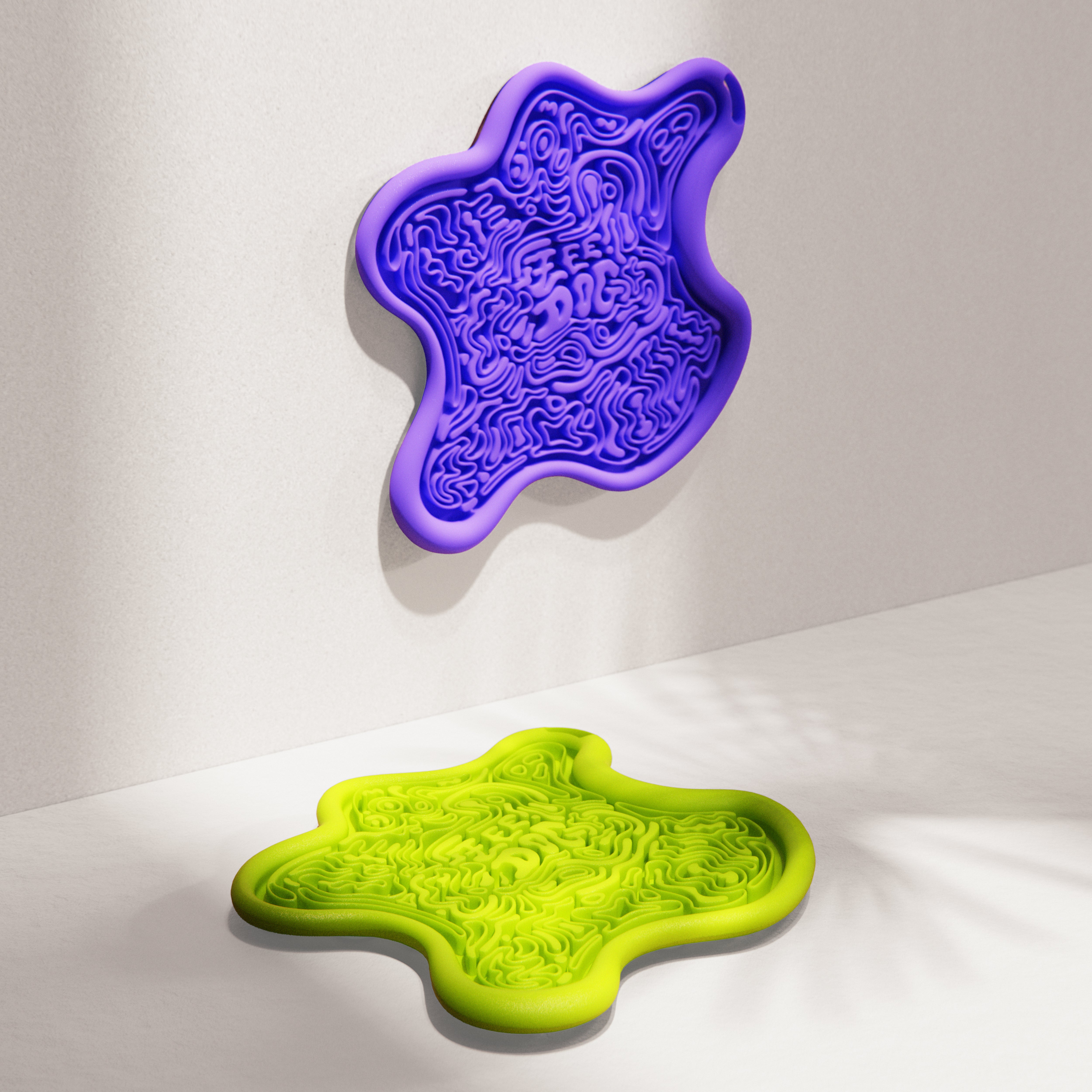 Fluo Lik Mat with Suction Cups