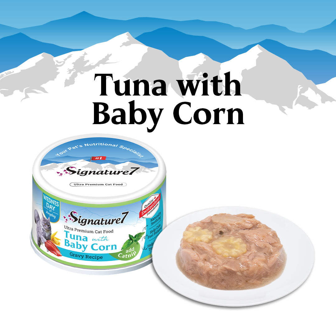 Tuna with Baby Corn in gravy added Catnip Cat Wet Can Food (70g)