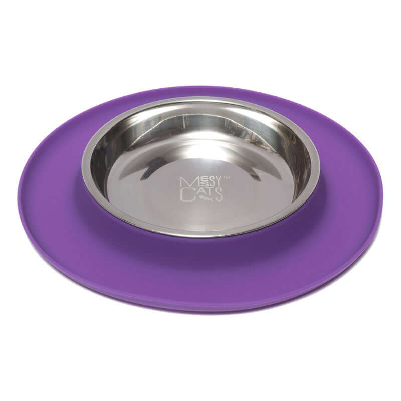 Single Silicone Cat Feeder with Stainless Steel Bowl