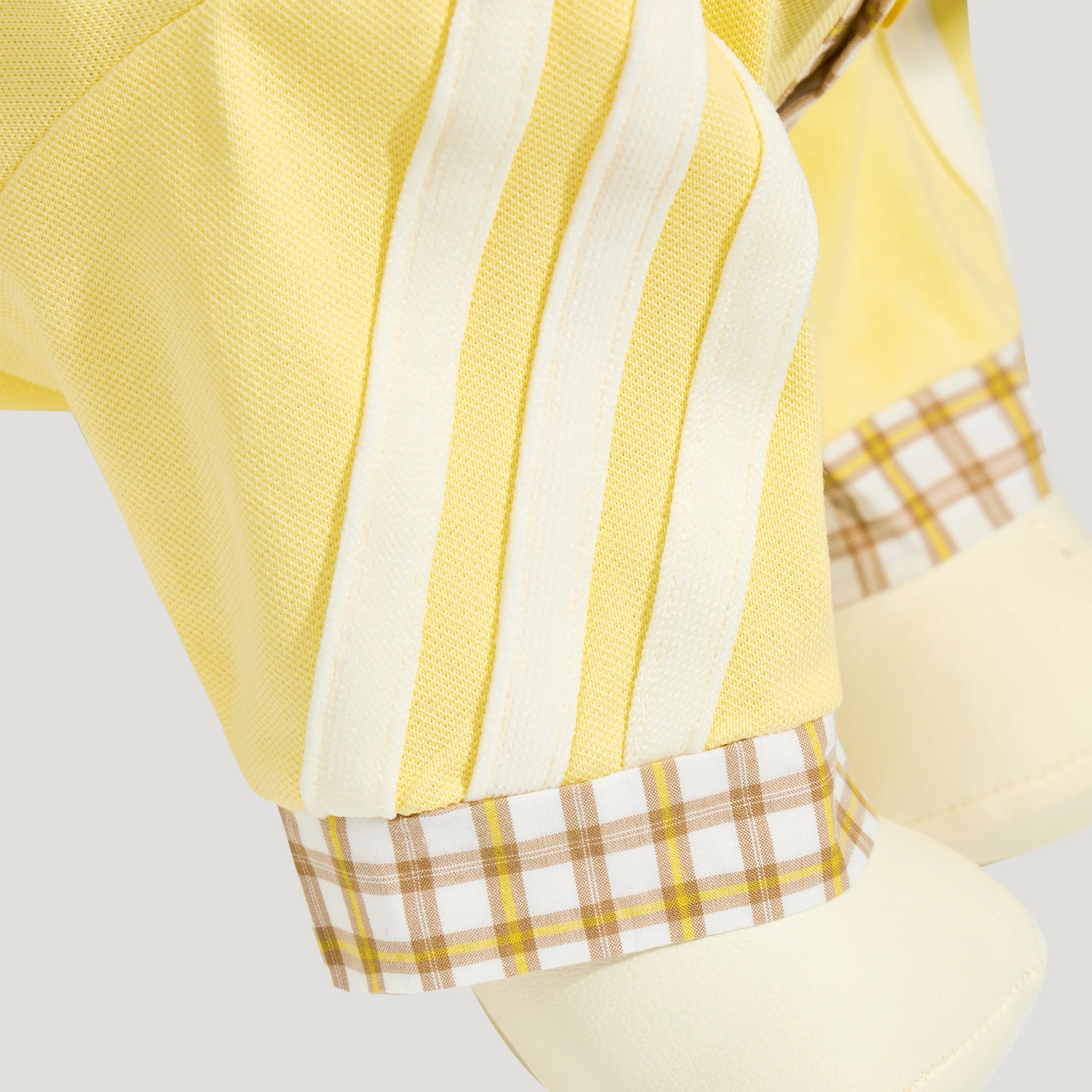 Adidas Plaid Short-Sleeved Pet Polo Shirt (Yellow)