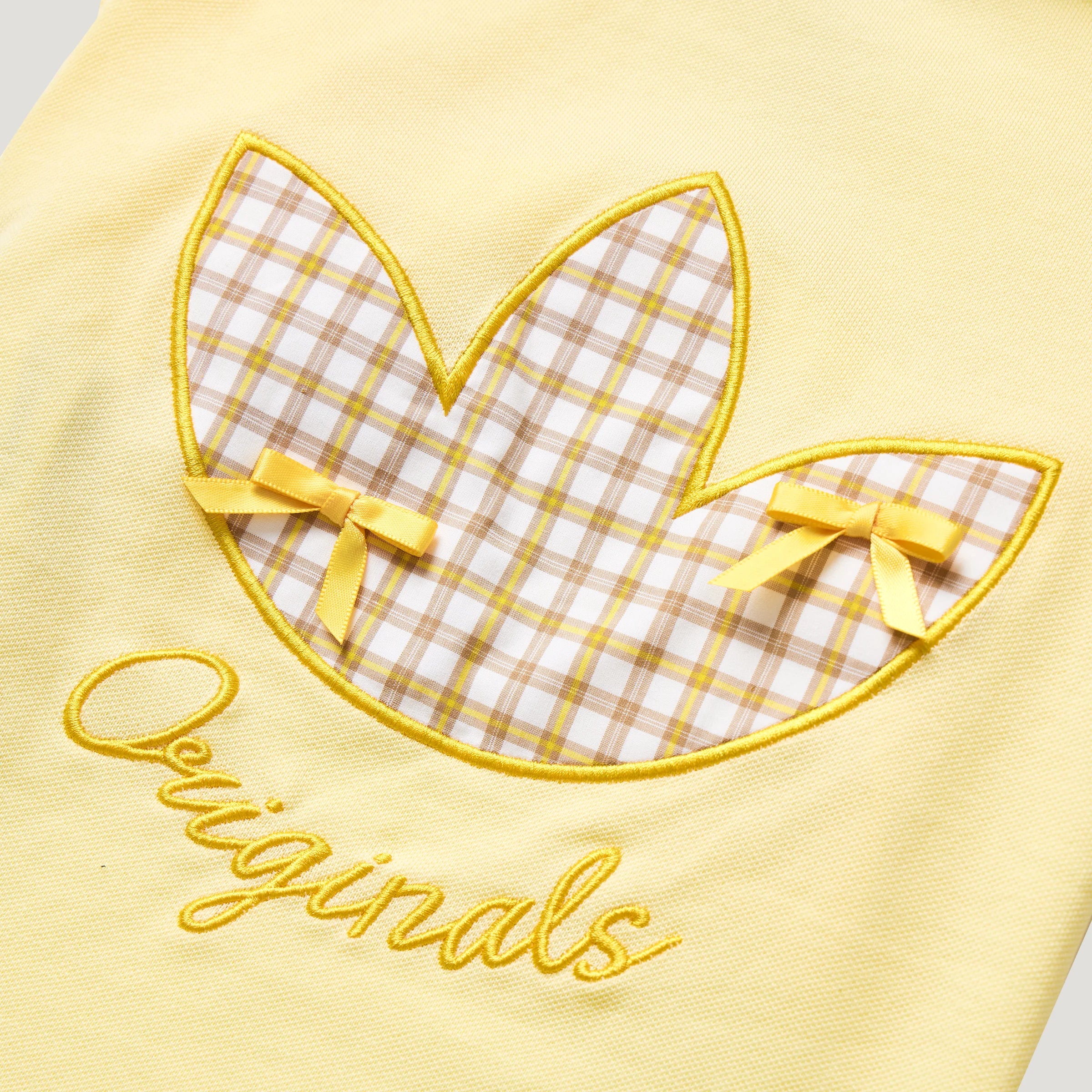 Adidas Plaid Short-Sleeved Pet Polo Shirt (Yellow)