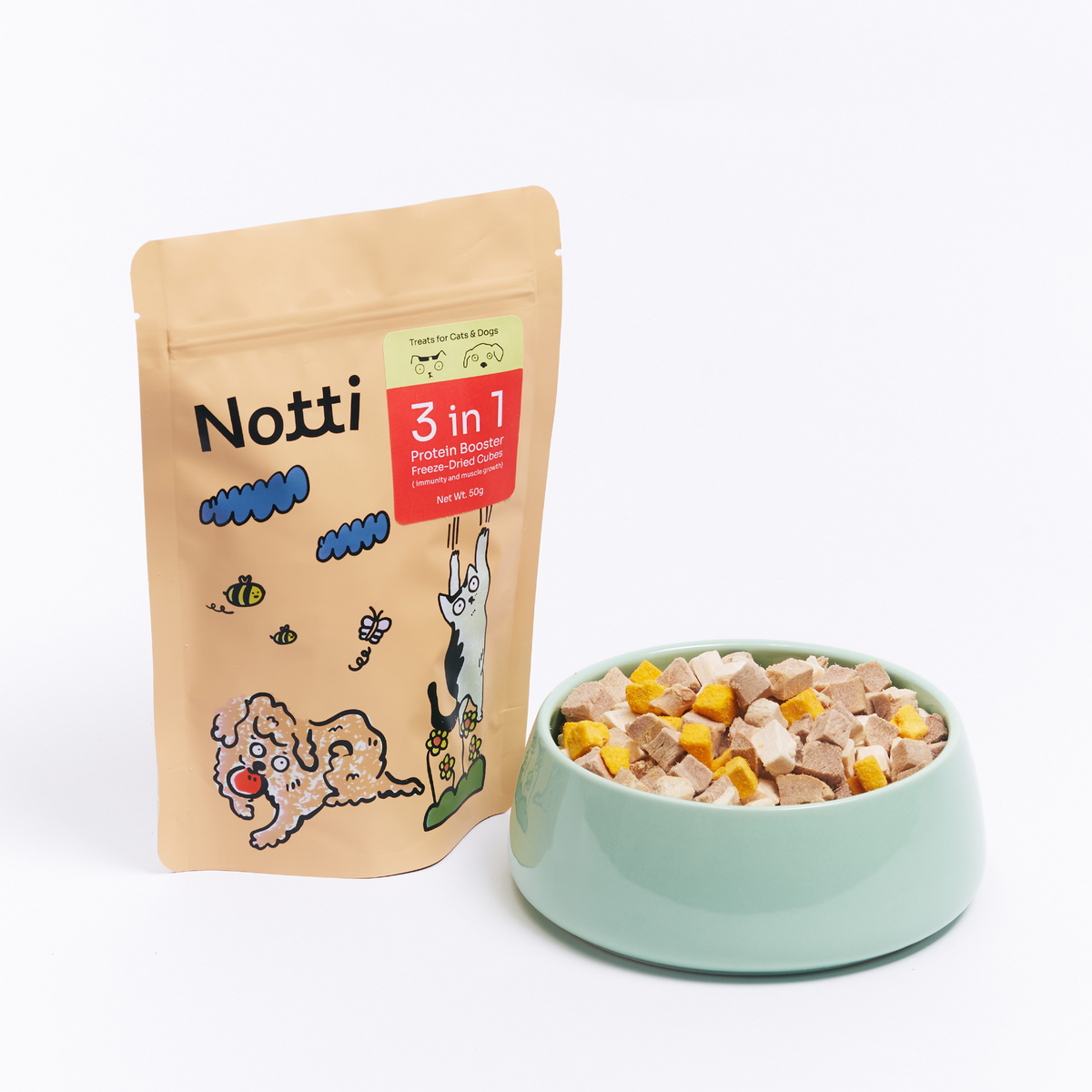 Notti 3-in-1 Protein Booster Freeze-Dried Cubes For Dog & Cat (50g)