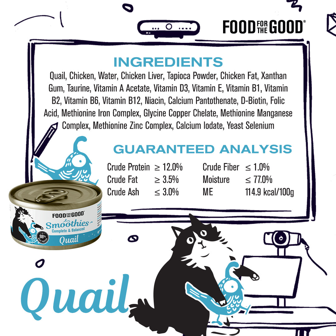 Food For The Good Smoothies | Quail Cat Canned Food (80g)