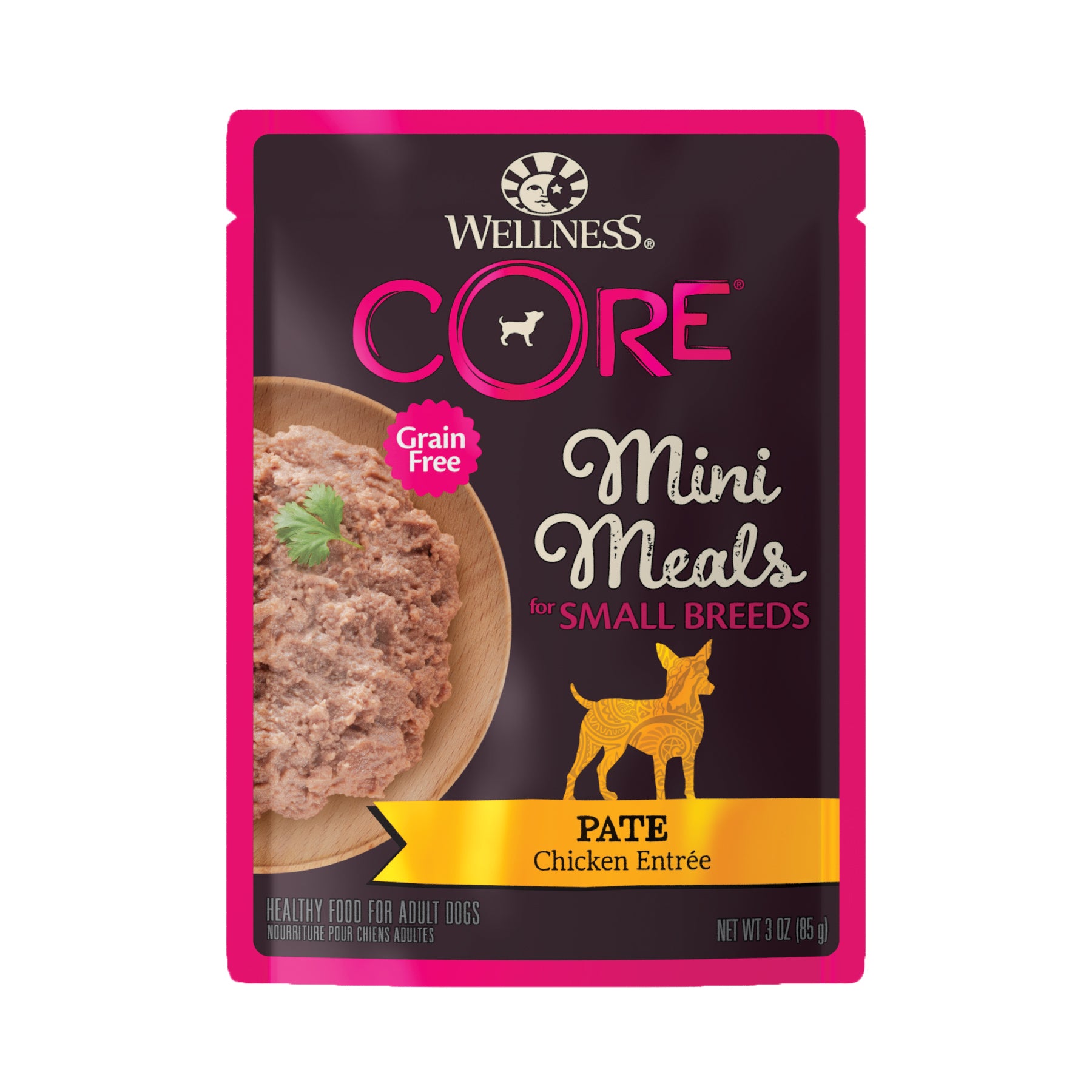 Wellness CORE Mini Meals Pate Chicken Entree Grain-Free Pouch Wet Dog Food (3oz)