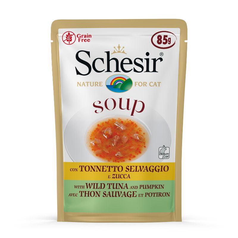 Schesir Soup With Wild Tuna & Pumpkin Grain-Free Pouch Cat Food (85g)