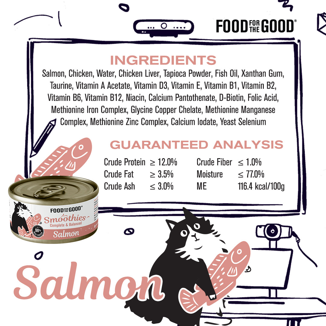 Food For The Good Smoothies | Salmon Cat Canned Food (80g)