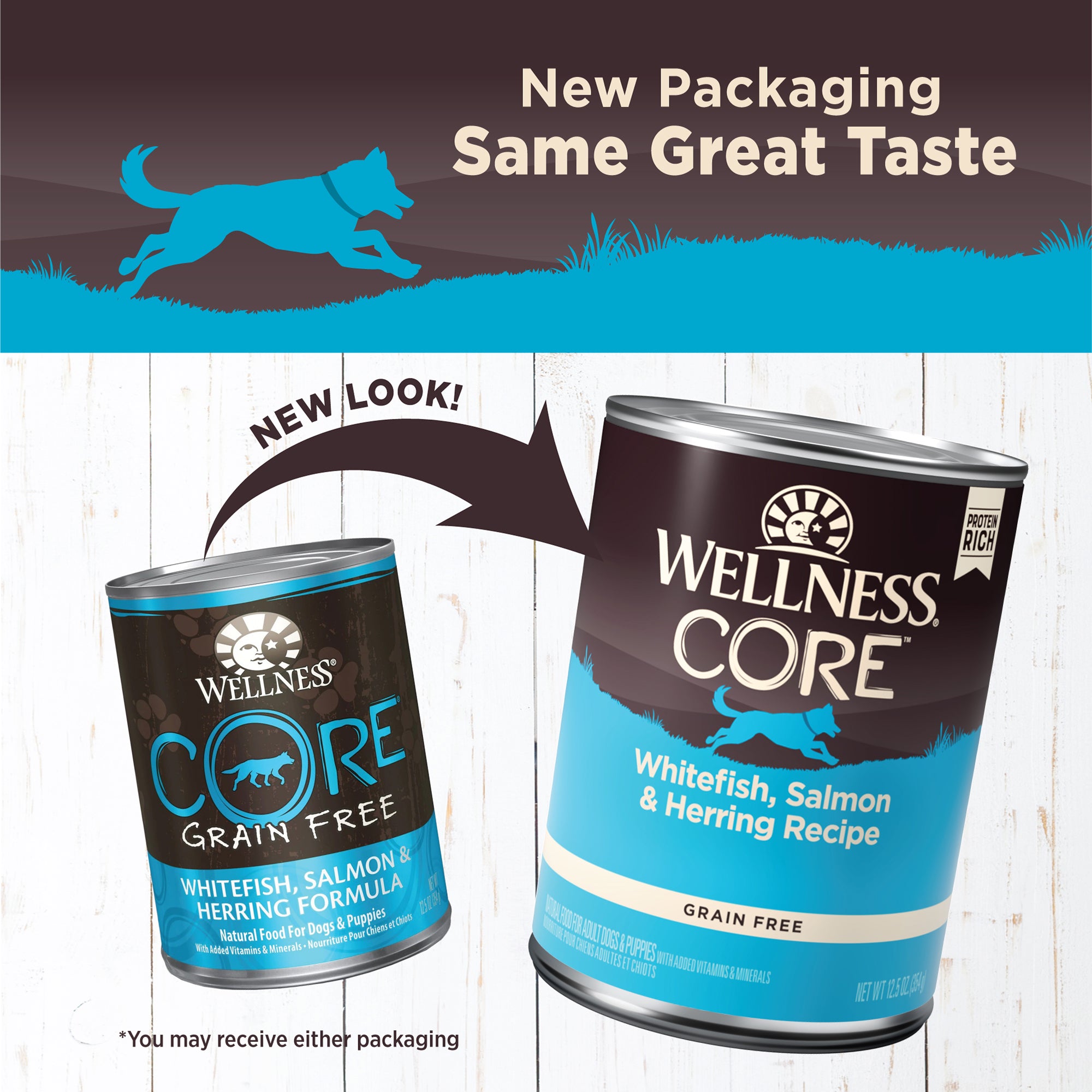 Wellness CORE Grain-Free Whitefish, Salmon & Herring Canned Wet Dog Food (12.5oz)