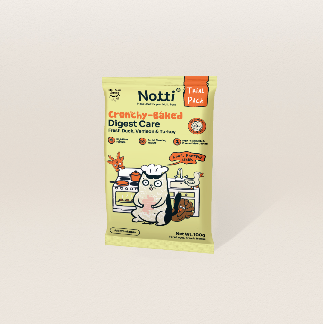 Notti Crunchy-Baked Digest Care Fresh Duck, Venison & Turkey Cat Dry Food