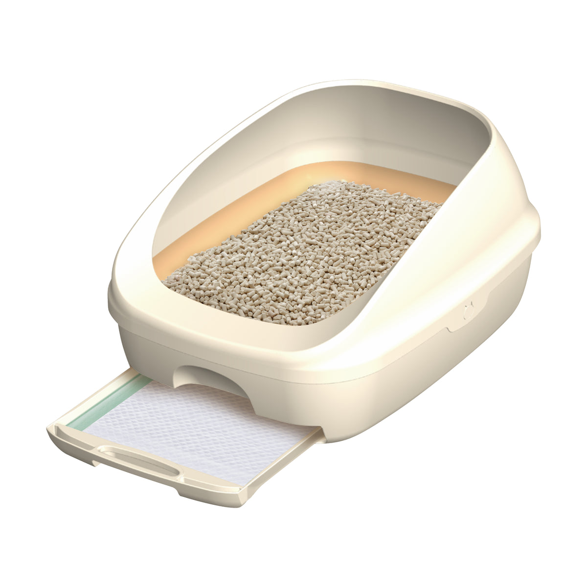 Unicharm Deo Toilet Half Cover Cat Litter Box | Natural Ivory