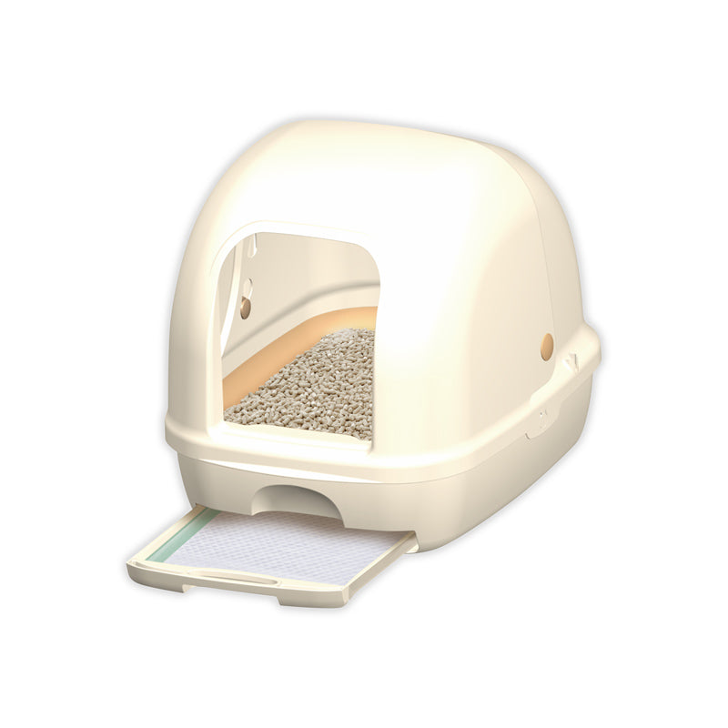 Unicharm Deo Toilet Full Cover Cat Litter Box | Ivory