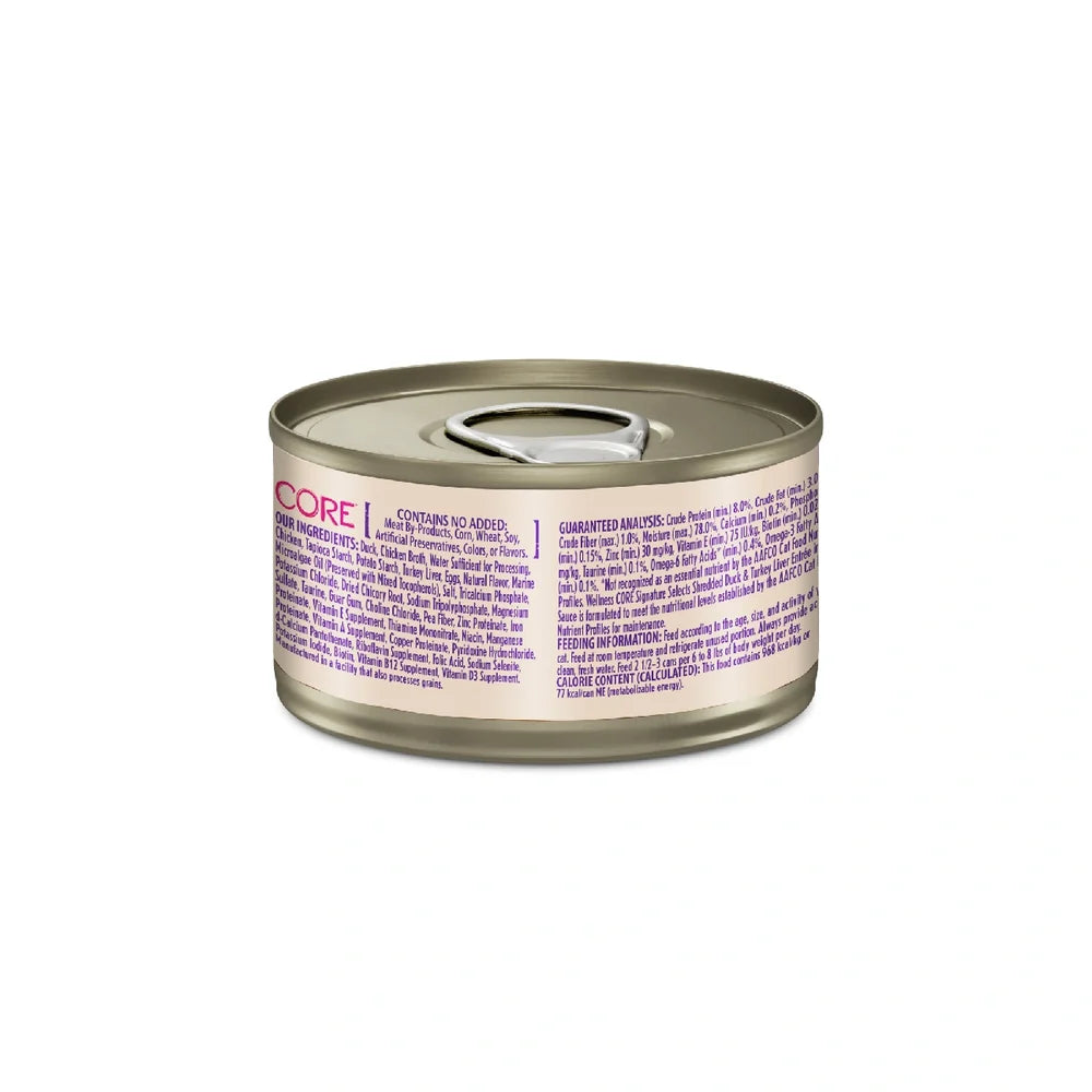 Wellness CORE Signature Selects Shredded Duck & Turkey Liver Wet Cat Food (2.8oz)