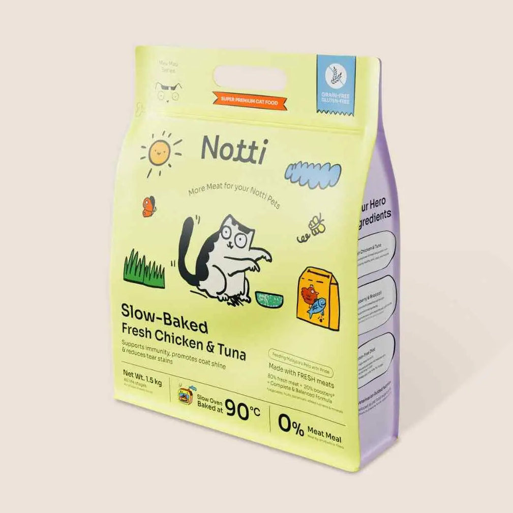 Notti Slow-Baked Grain-Free Fresh Chicken & Tuna Cat Dry Food