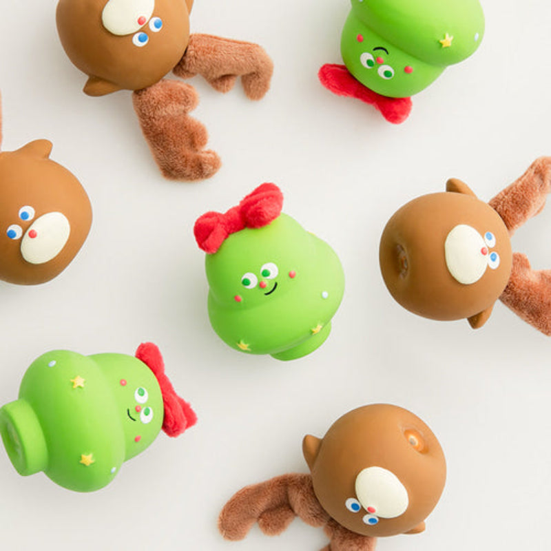 Furry Christmas Latex Dog Toy - Rudolph & Tree (Set of 2)