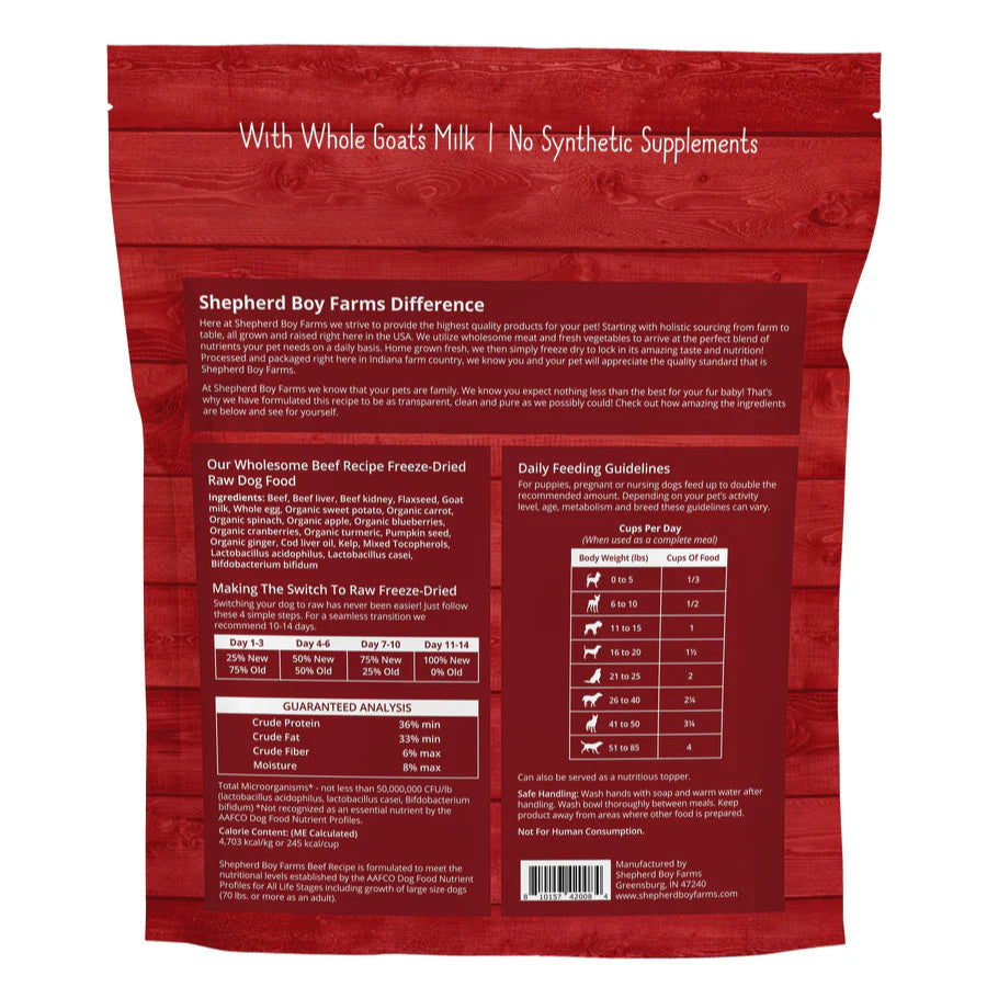 Beef Recipe Freeze Dried Raw Dog Food (14oz)