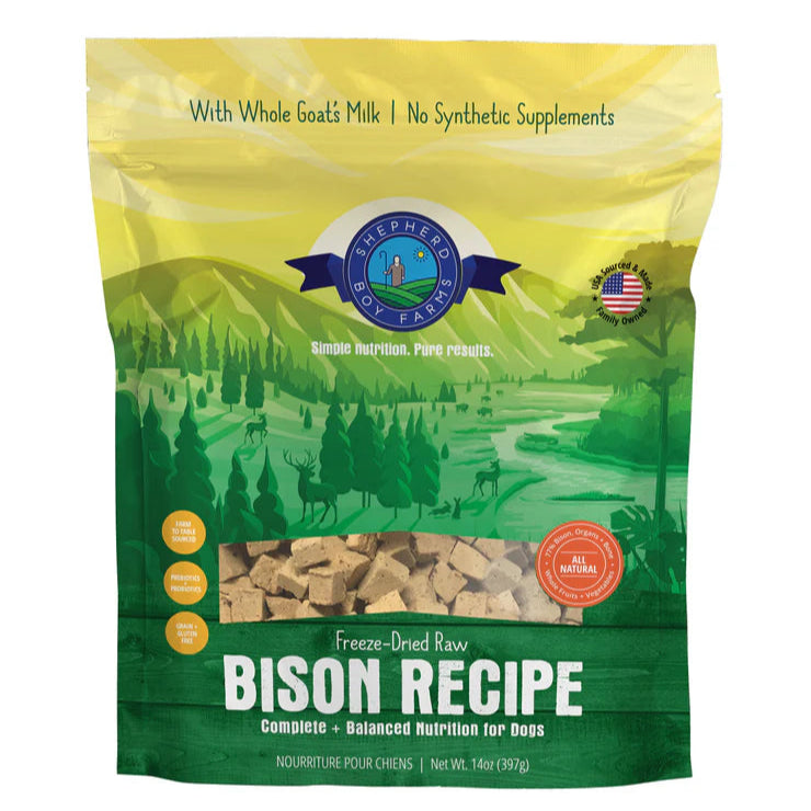 Bison Recipe Freeze Dried Raw Dog Food (14oz)