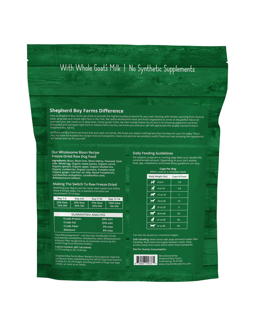 Bison Recipe Freeze Dried Raw Dog Food (14oz)
