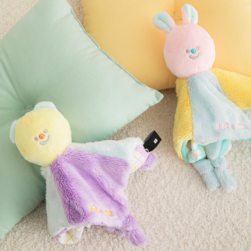 Bite Me Rabbit and Bear Crinkle Blanket Toy (2 Designs) - CreatureLand