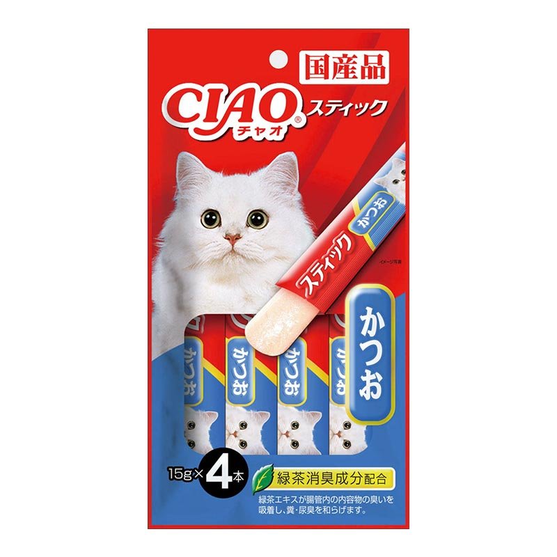 Ciao Ciao Stick Tuna (Katsuo) in Jelly Cat Treats (60g) - CreatureLand