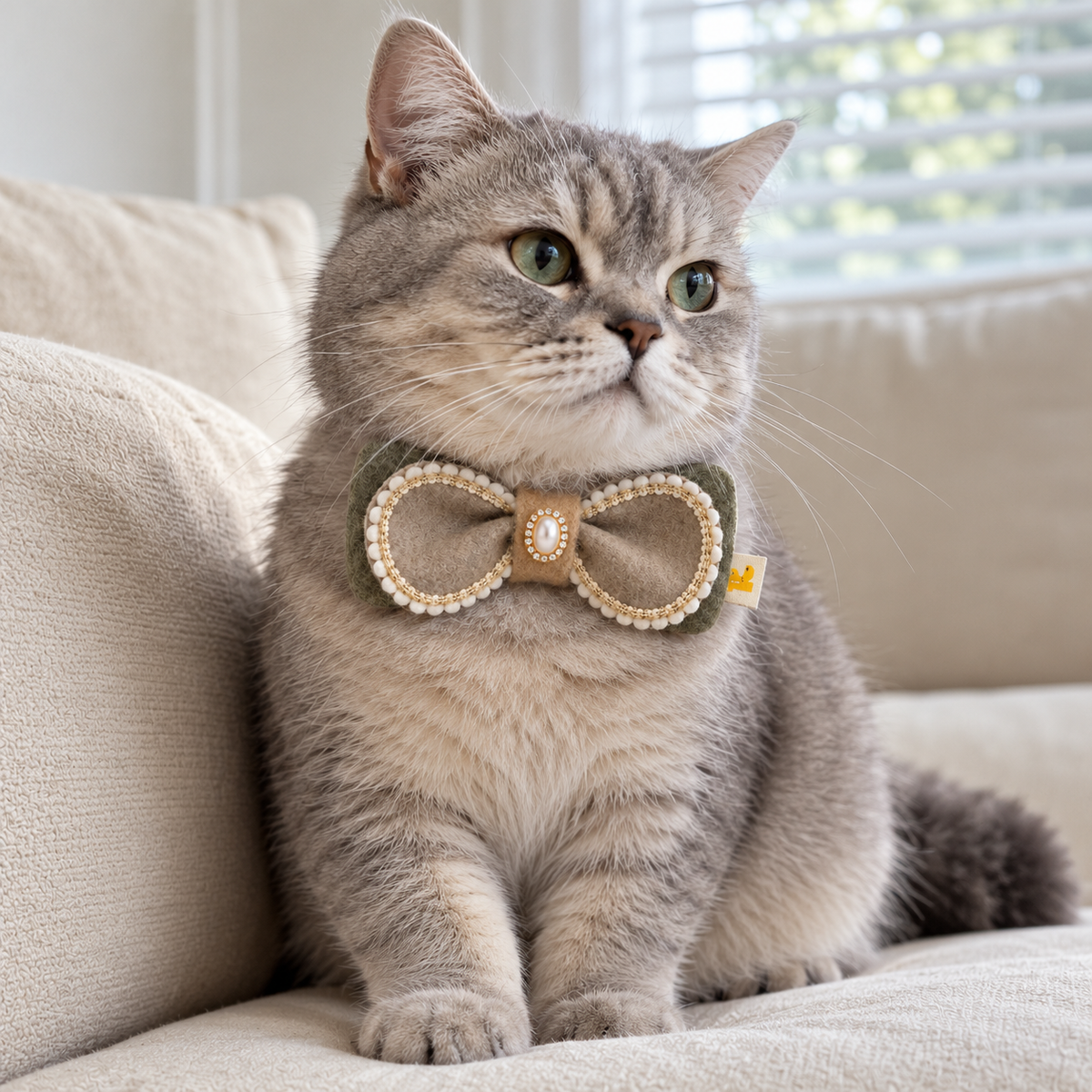 Winter Night Pet Collar Clip (Bow)