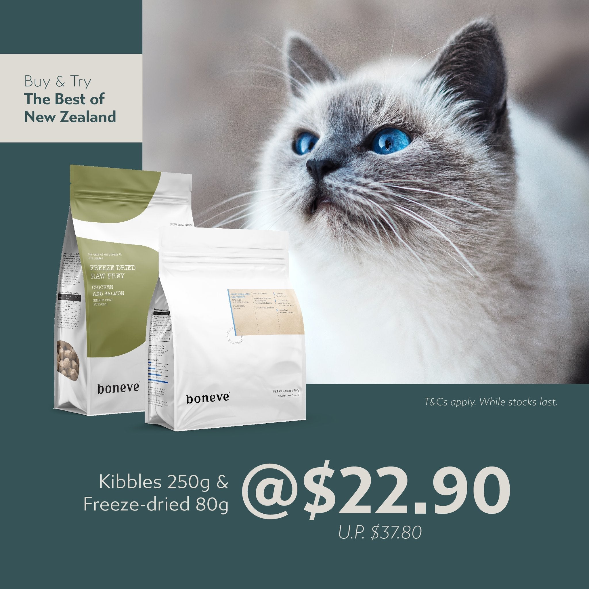 Fast Bundle Boneve Bundle Deal | Freeze - Dried (80g) + Kibbles (250g) - CreatureLand