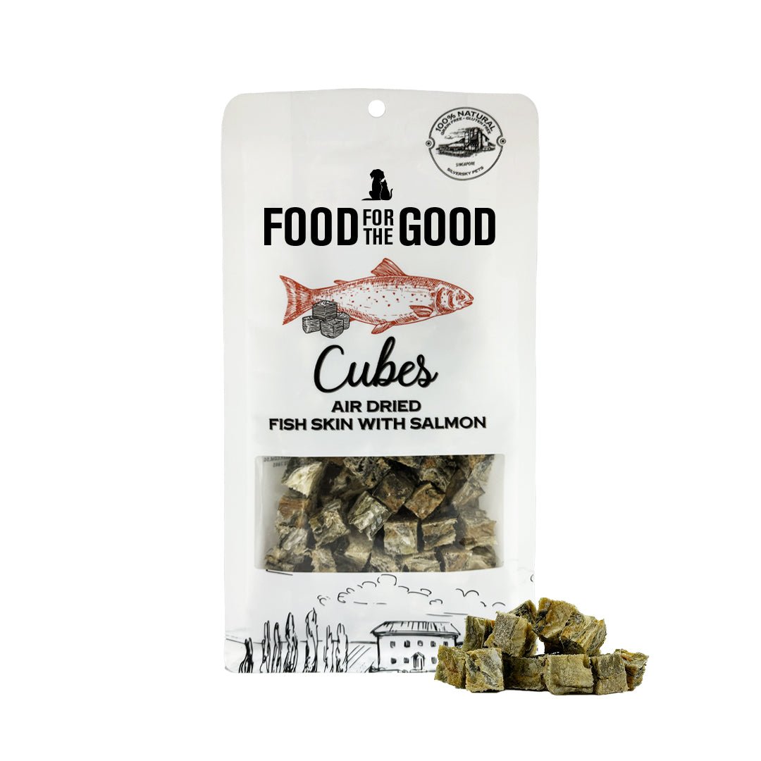 Food For The Good Air Dried Fish Skin With Salmon Cubes For Dog & Cat (120g) - CreatureLand