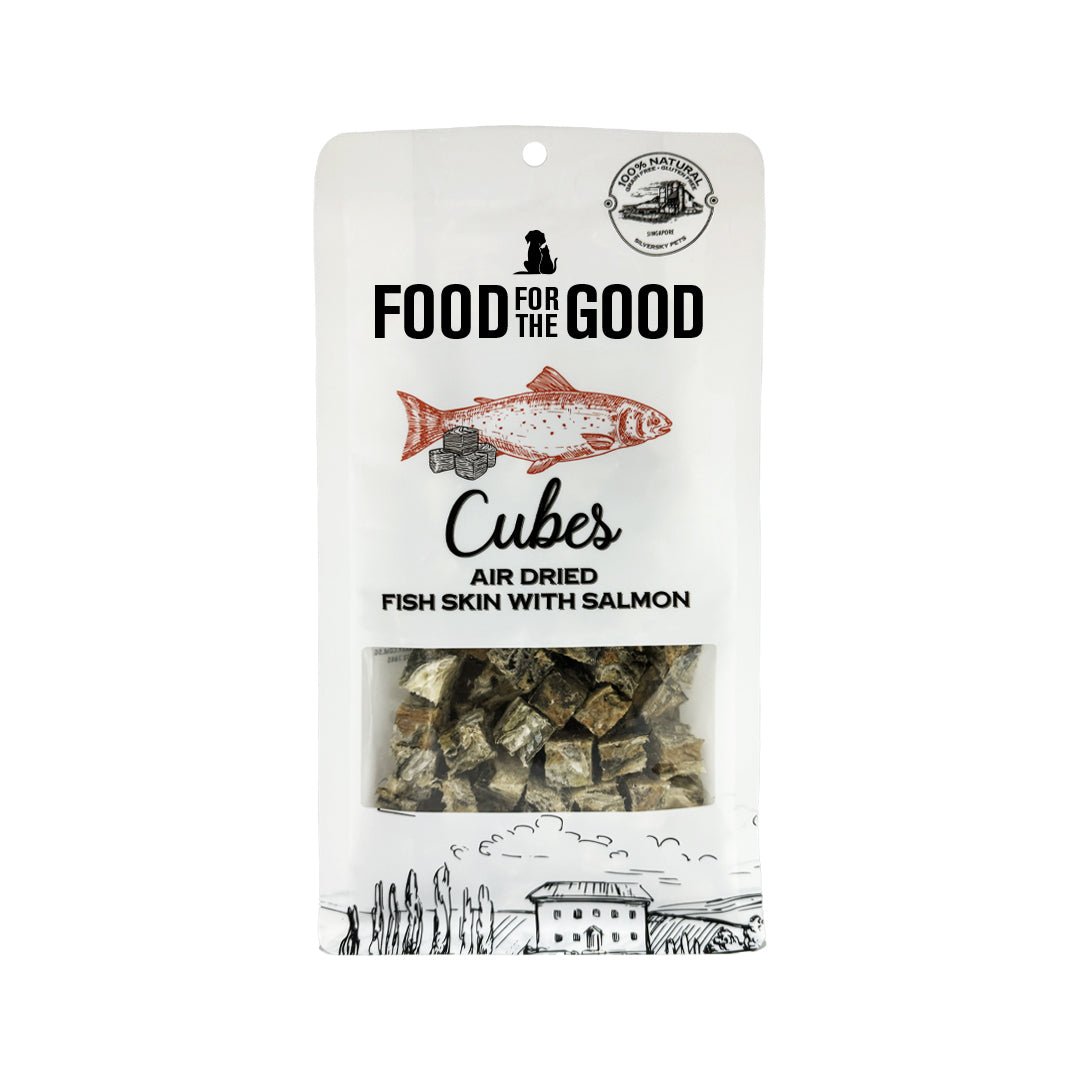 Food For The Good Air Dried Fish Skin With Salmon Cubes For Dog & Cat (120g) - CreatureLand