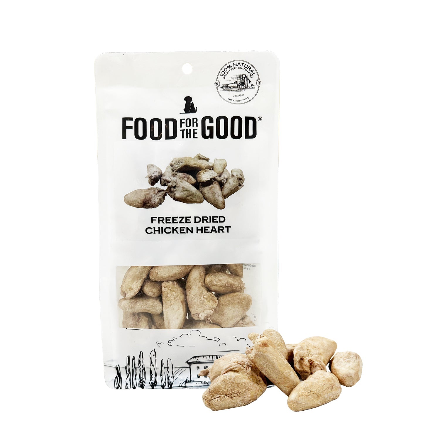 Food For The Good Freeze Dried Chicken Heart Treats For Dog & Cat (70g) - CreatureLand