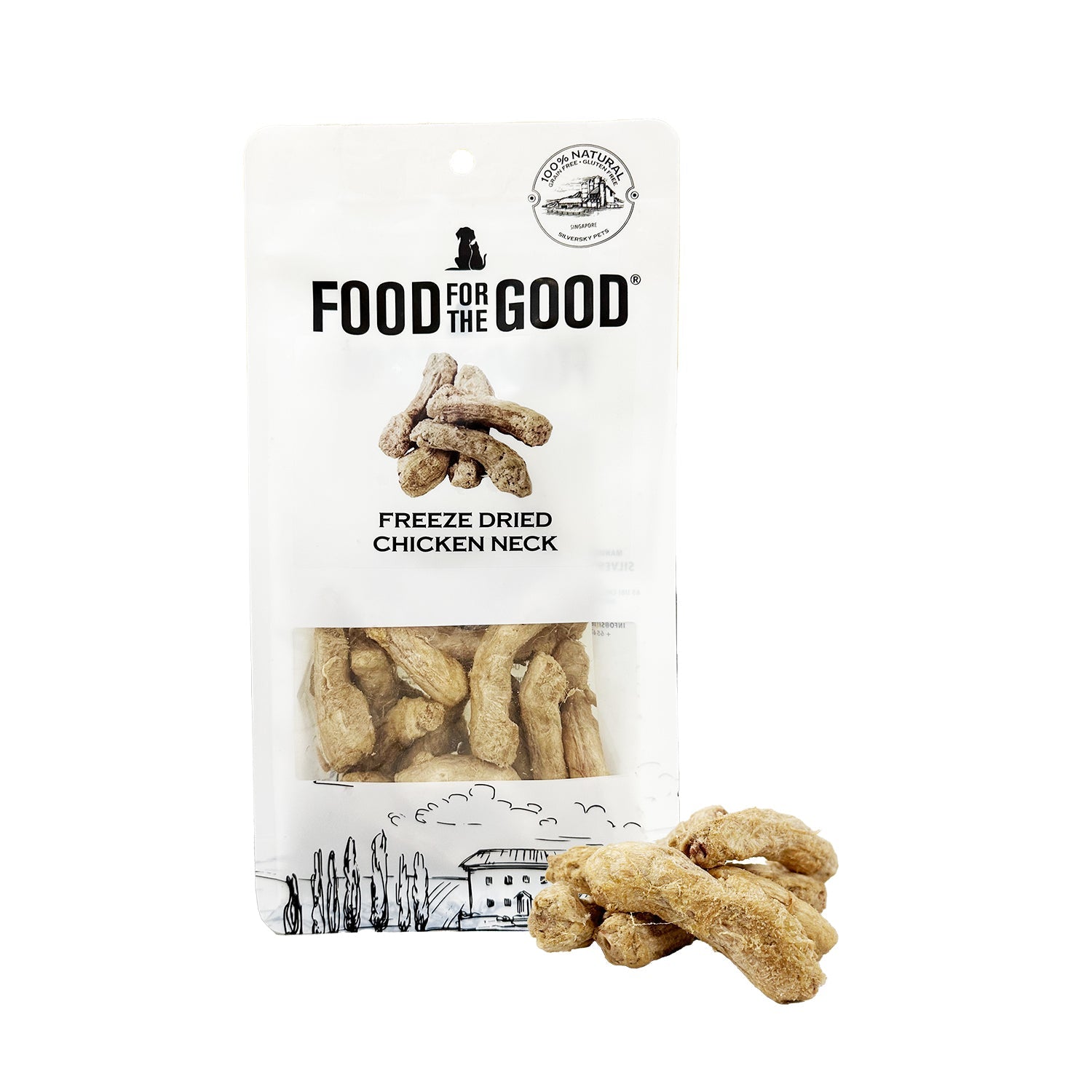 Food For The Good Freeze Dried Chicken Neck Treats For Dog & Cat (70g) - CreatureLand