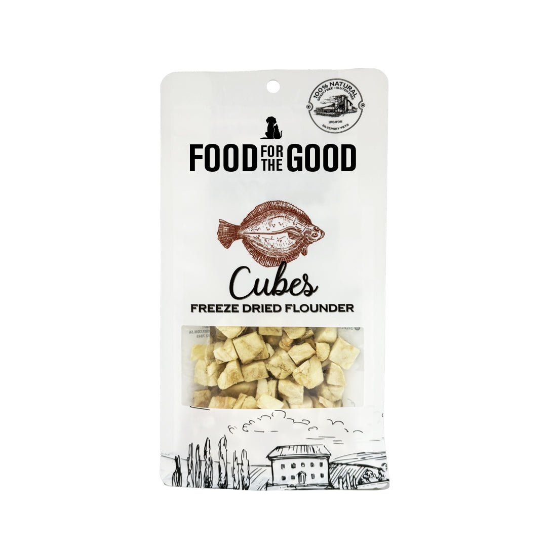 Food For The Good Freeze Dried Flounder Cubes Treats For Dog & Cat (40g) - CreatureLand