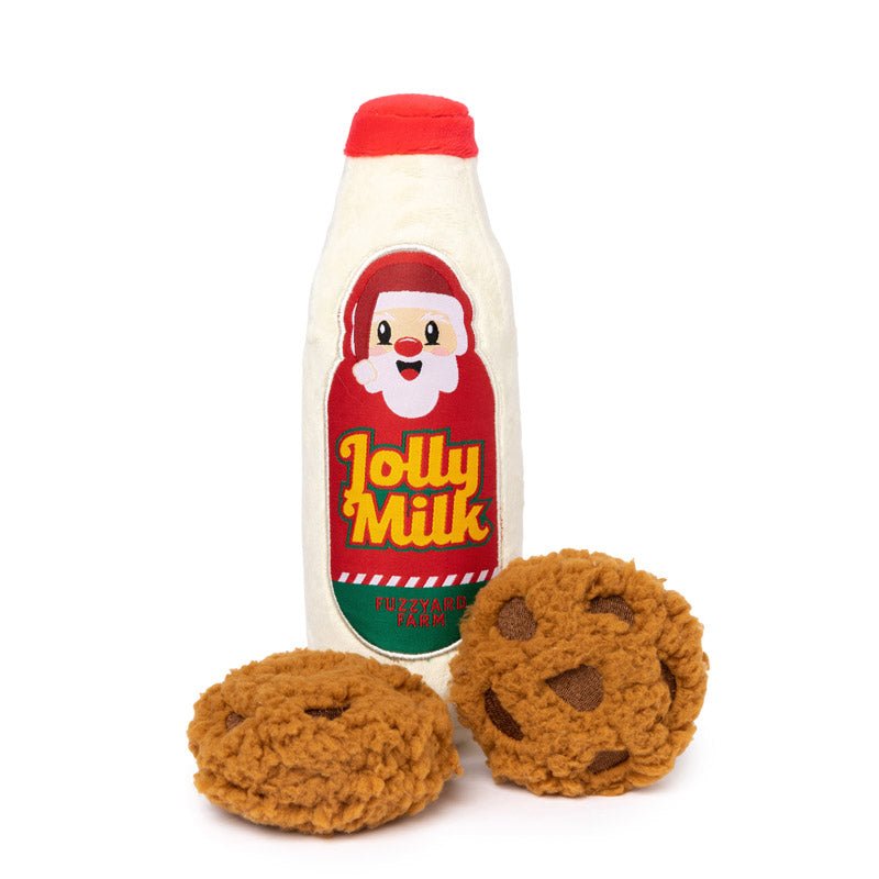 FuzzYard Christmas Dog Toy - Jolly Milk & Cookies - CreatureLand