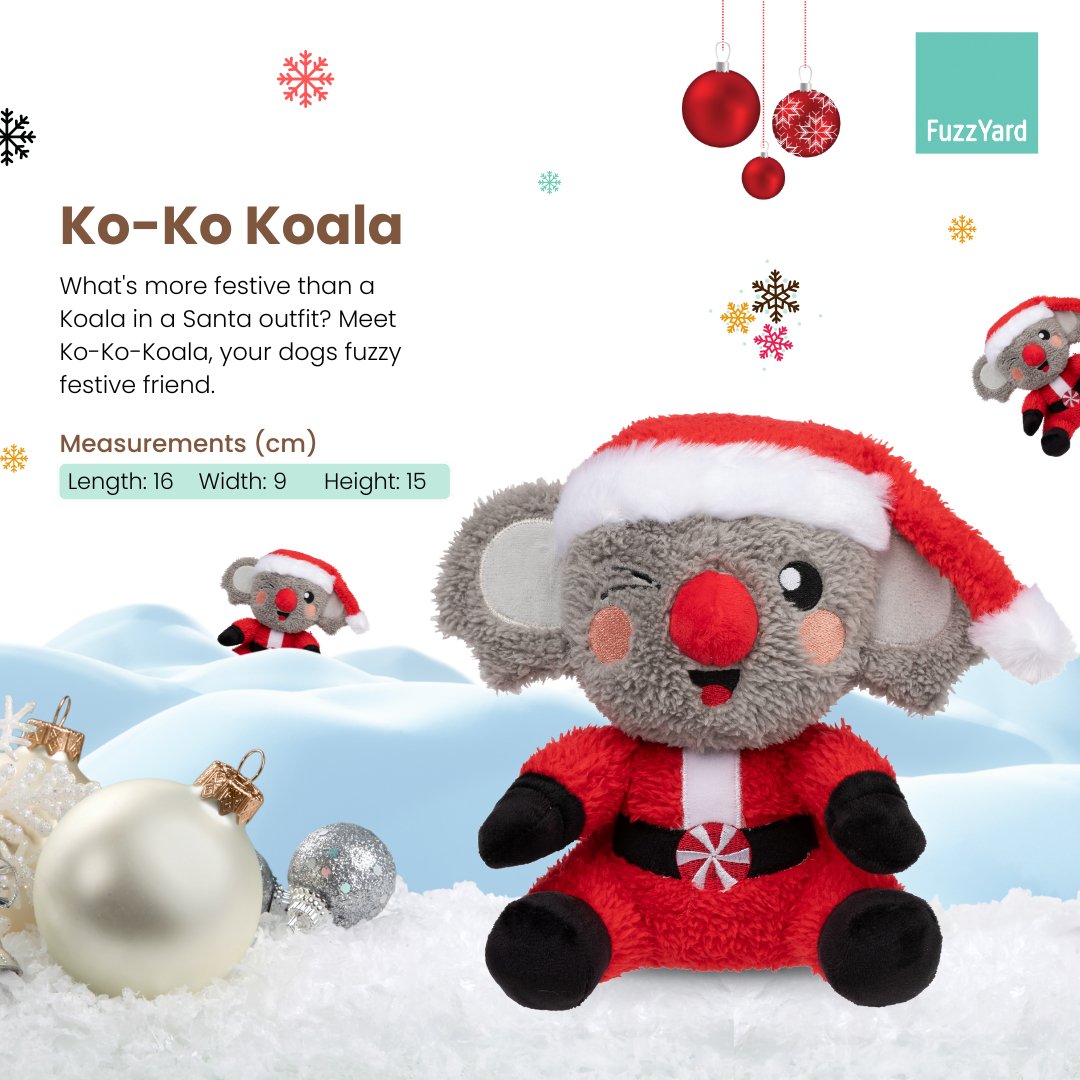 FuzzYard Christmas Dog Toy - Ko - Ko Koala - CreatureLand