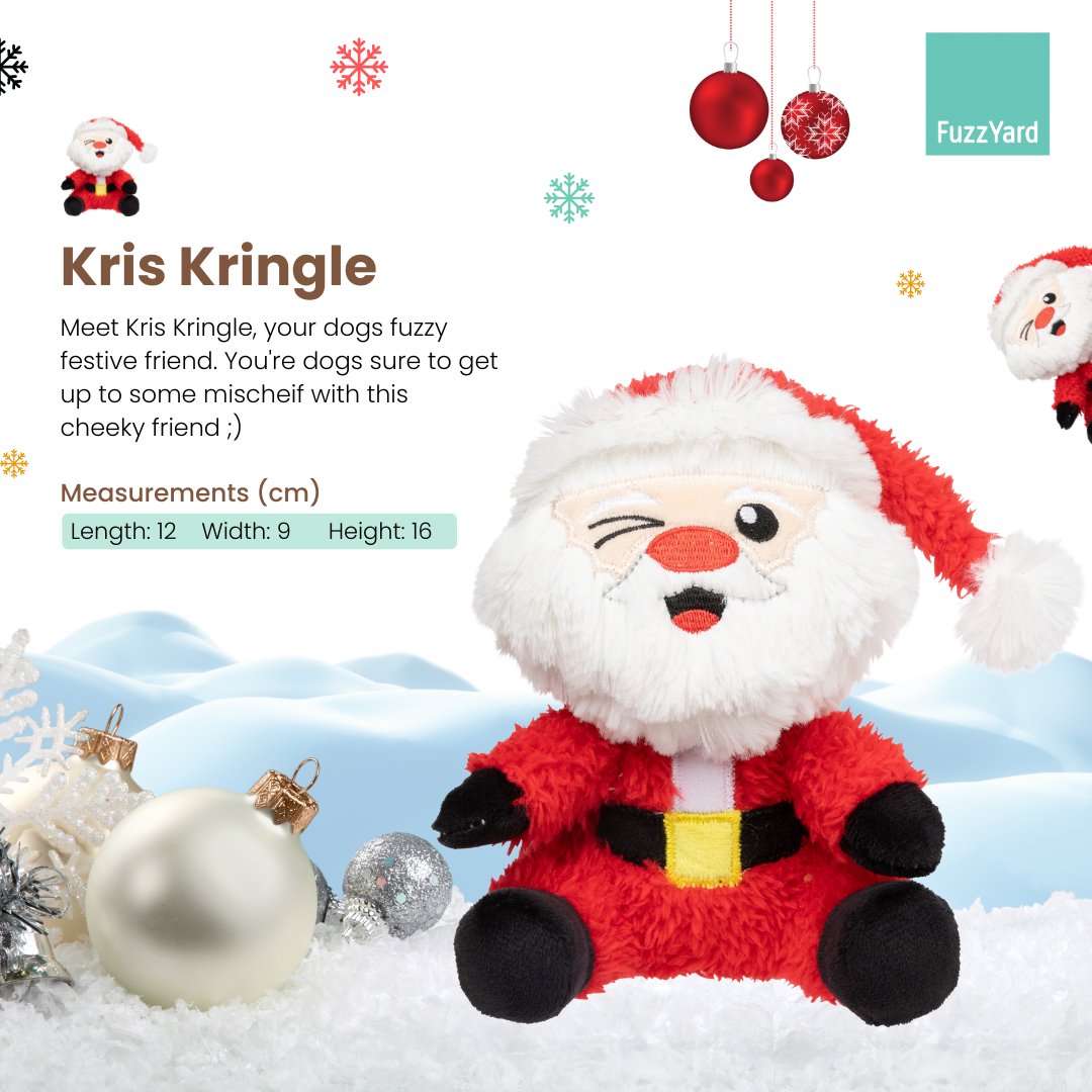 FuzzYard Christmas Dog Toy - Kris Kringle - CreatureLand