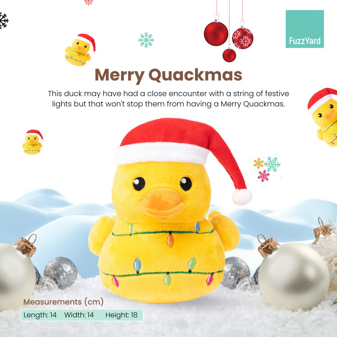 FuzzYard Christmas Dog Toy - Merry Quackmas - CreatureLand