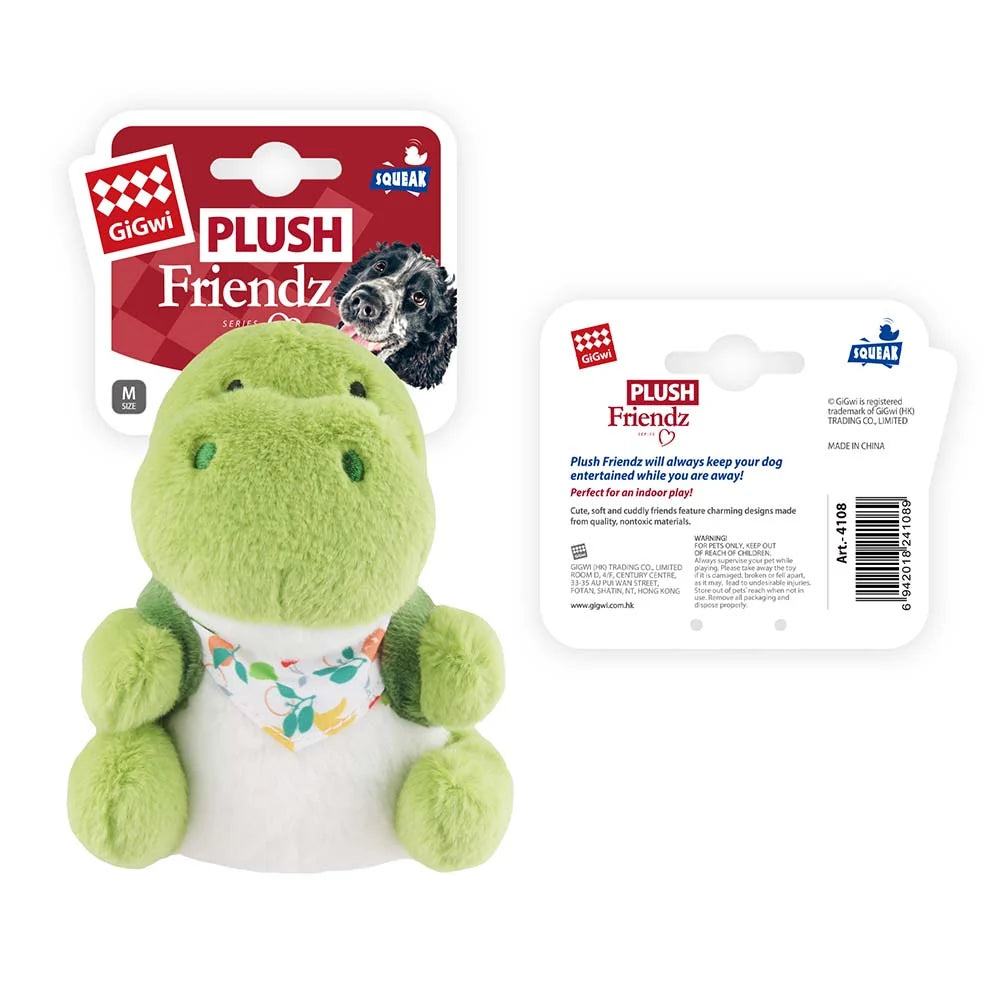 Plush Friendz Dog Toy | Dinosaur with Backpack