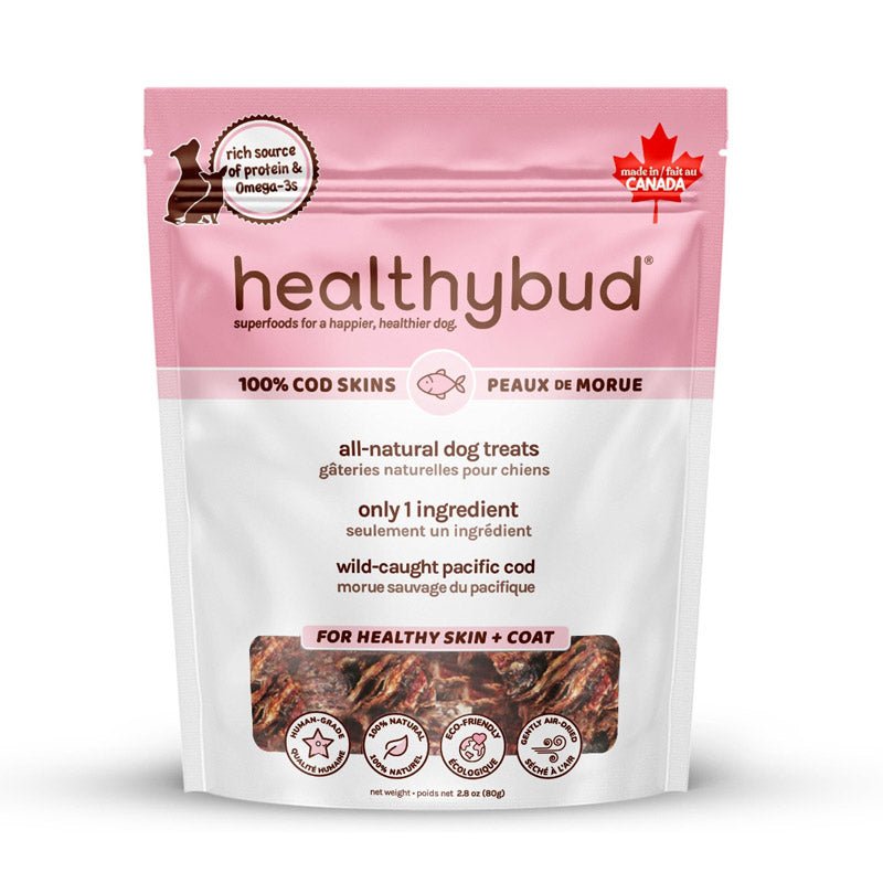 Healthybud Single - Ingredient Cod Skin Cube Dog Treat (80g) - CreatureLand