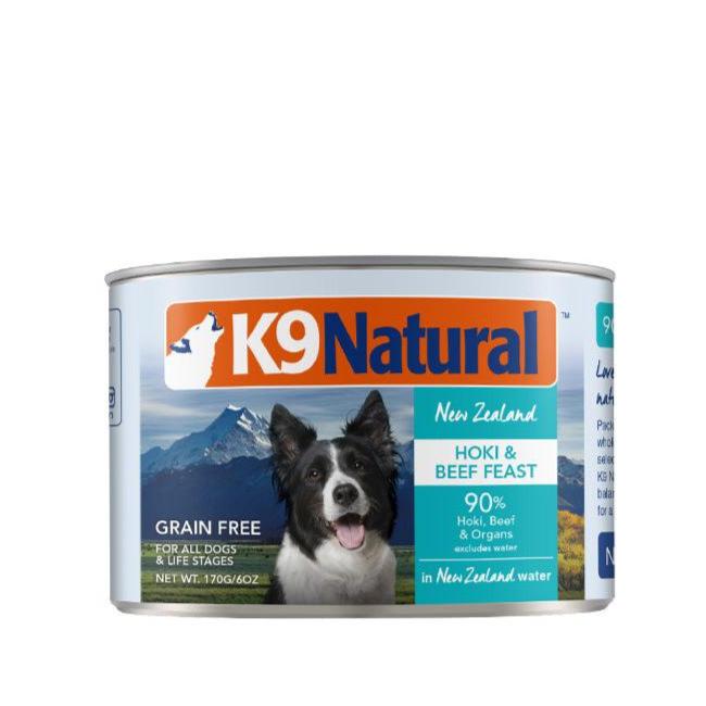 K9 Natural Hoki & Beef Feast Canned Dog Food (170g) - CreatureLand