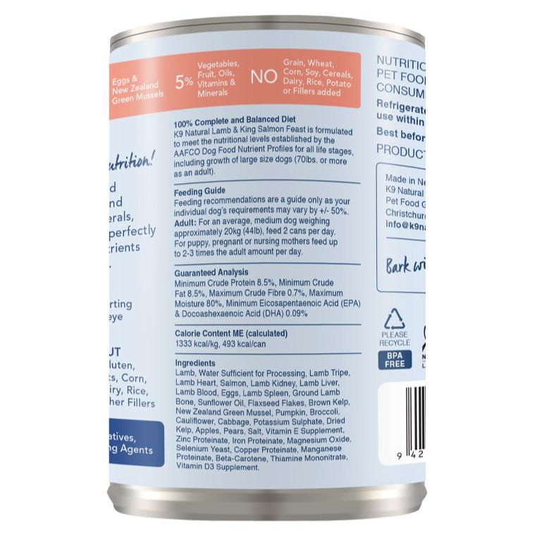 K9 Natural Lamb & King Salmon Feast Canned Dog Food (370g) - CreatureLand