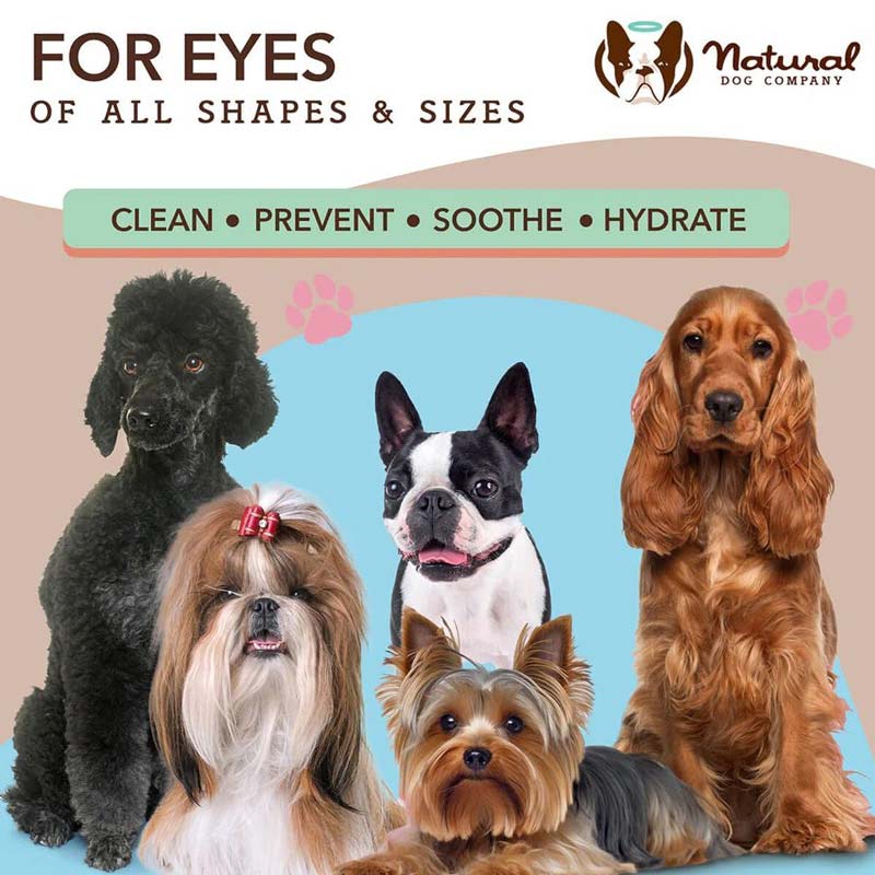 Natural Dog Company Eye Wipes | Aloe Leaf, Witch Hazel, Goldseal - CreatureLand