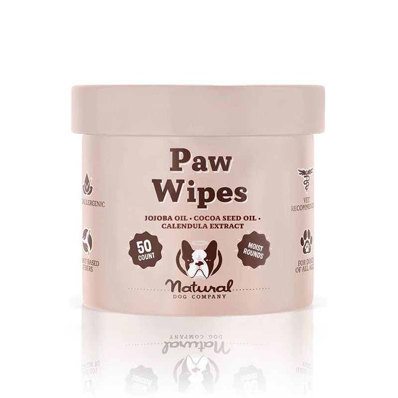 Natural Dog Company Paw Wipes | Jojoba Oil, Cocoa Seed Oil, Calendula Extract - CreatureLand