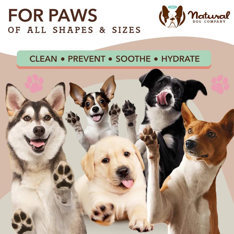 Natural Dog Company Paw Wipes | Jojoba Oil, Cocoa Seed Oil, Calendula Extract - CreatureLand