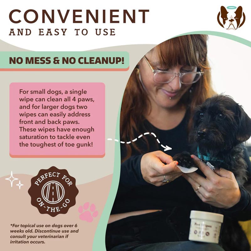 Natural Dog Company Paw Wipes | Jojoba Oil, Cocoa Seed Oil, Calendula Extract - CreatureLand