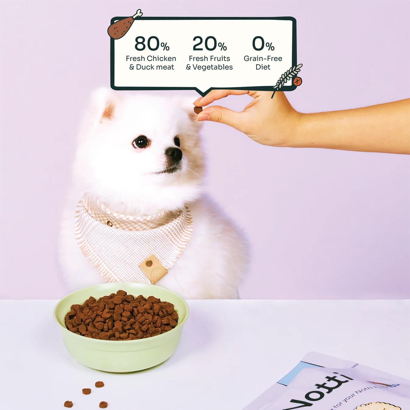 Notti Slow-baked Fresh Chicken & Duck Dog Dry Food (Super Premium)
