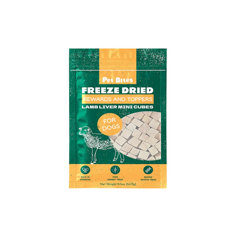 Pet Bites Freeze Dried Rewards and Toppers For Dogs | Lamb Liver Mini Cubes - CreatureLand