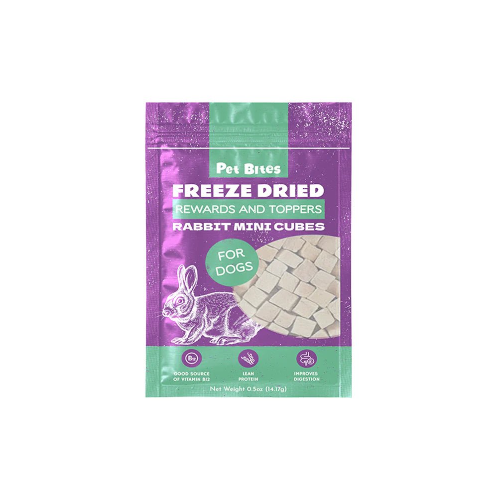 Pet Bites Freeze Dried Rewards and Toppers For Dogs | Rabbit Mini Cubes - CreatureLand