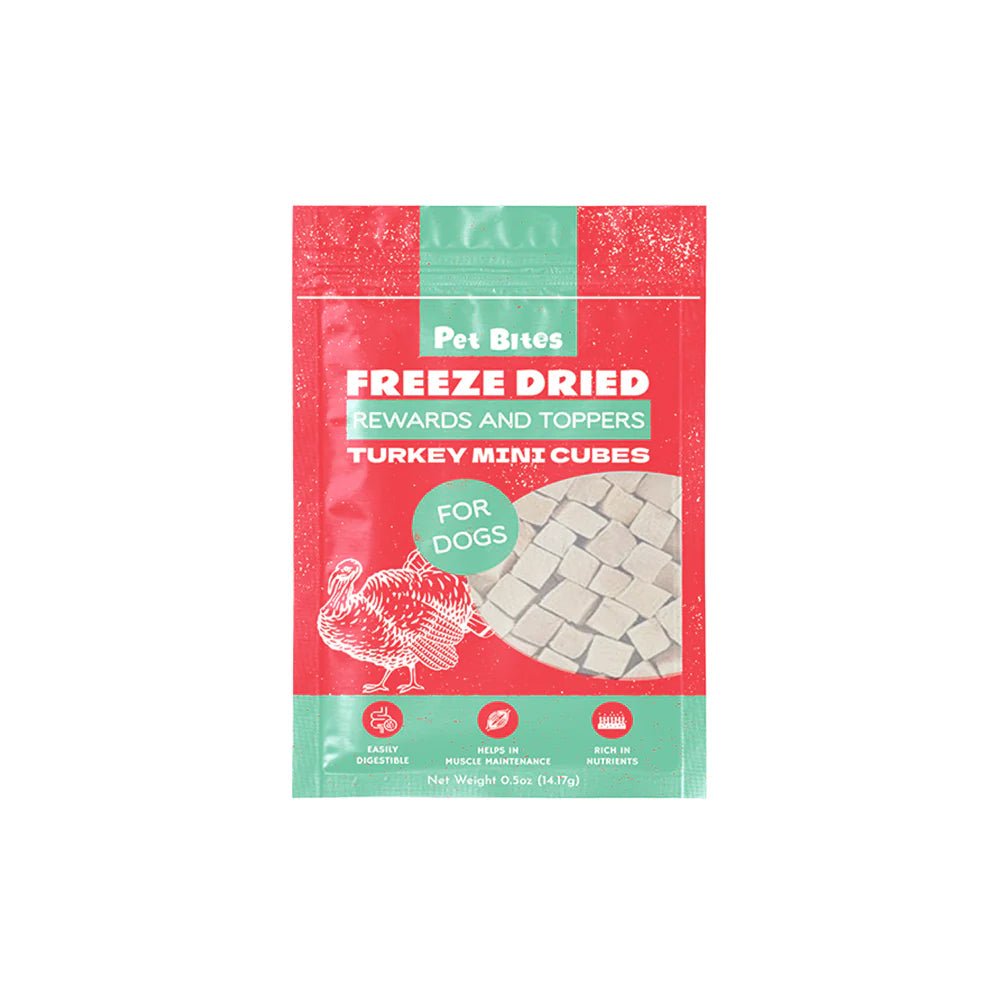 Pet Bites Freeze Dried Rewards and Toppers For Dogs | Turkey Mini Cubes - CreatureLand