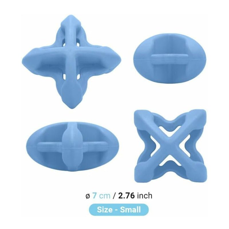 PetDreamHouse Chewtastic Geometrics Natural Rubber Enrichment Dog Toy | Geo - AstroRolly Light Blue (Gentle) - CreatureLand